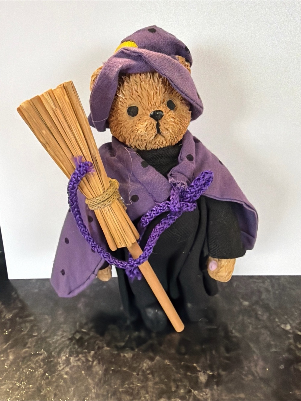Handcrafted Mini Teddy Bear Resin Vintage Oriental Trading Company Halloween 6”